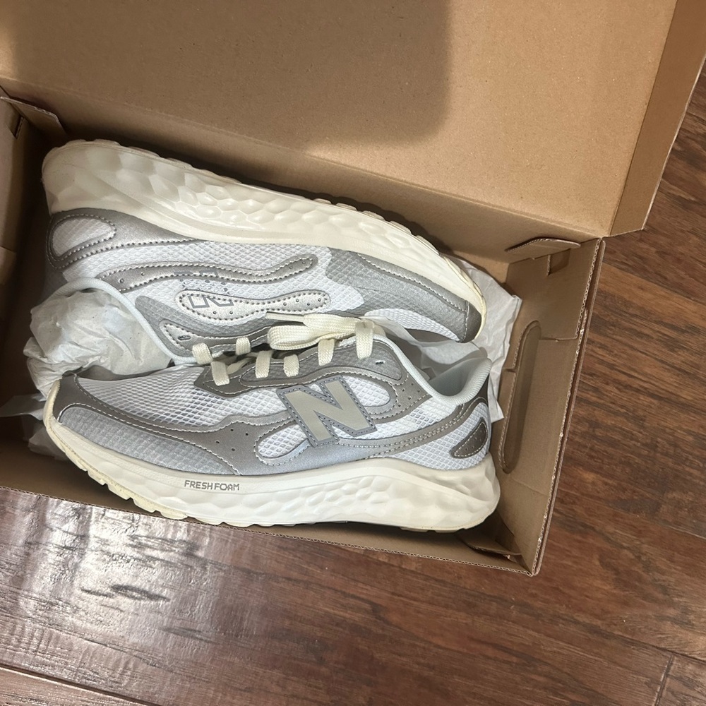 New Balance Gray and White Sneakers